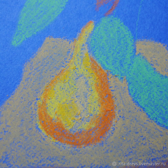 ​Рисование пастелью осенней груши: часть 1