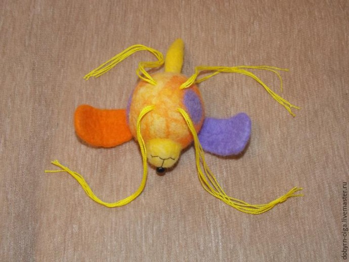 Позитивный пёс Шарик, выполненный в технике сухого и мокрого валяния: часть 4 Позитивный пёс Шарик, выполненный в технике сухого и мокрого валяния: часть 4