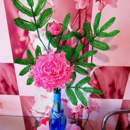 Пион из бисера