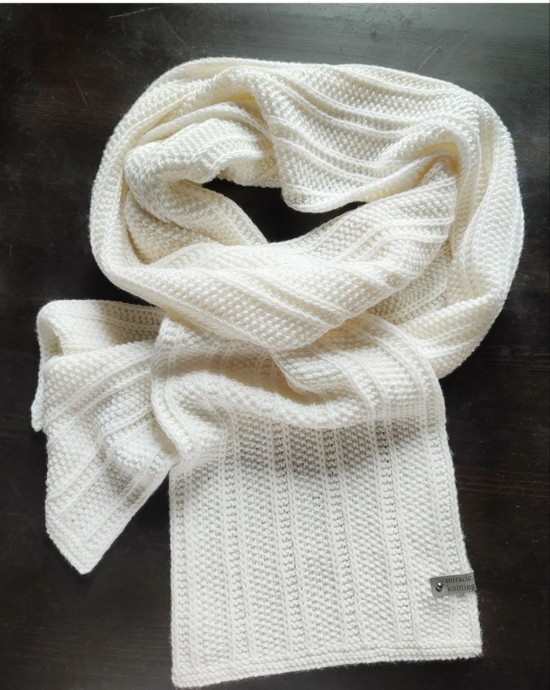 ​Лаконичный шарф спицами