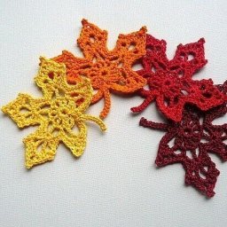 Вязаные листочки крючком