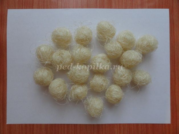 ​Фруктовый топиарий из сизаля: часть 1