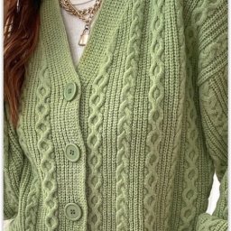 ​Стильный рельефный кардиган спицами