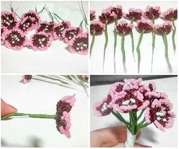 Цветок прекрасной вербены из бисера Цветок прекрасной вербены из бисера