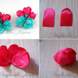 ​Цветы в технике канзаши