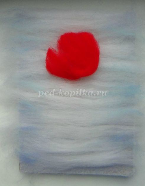 Картина из шерсти "Маки": часть 1