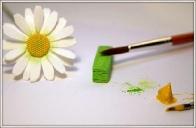 Ромашка из самозастывающей полимерной глины: часть 2