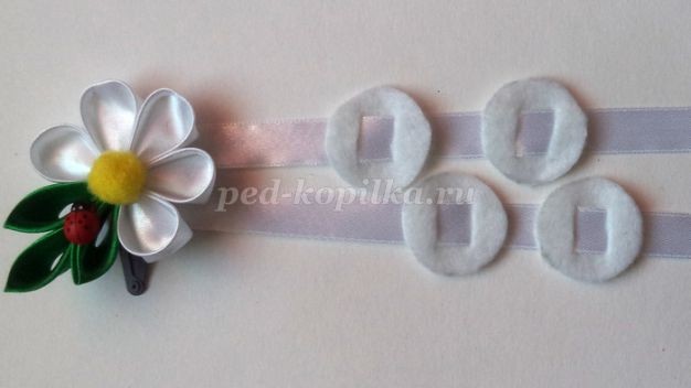 Милый цветок в технике ​канзаши: мастер-класс, часть 3