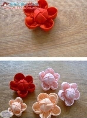 ​Объёмный цветок из ткани