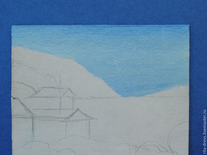 Пишем маслом миниатюру "Средиземноморье"