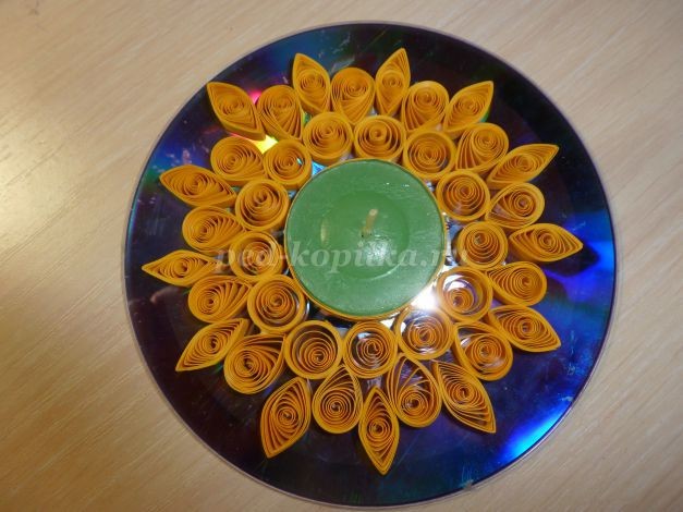 Подсвечник из диска: часть 2