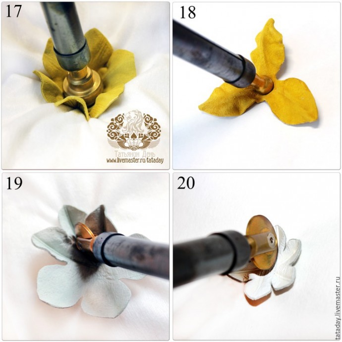 Делаем брошь из кожи "Прекрасный букет" с нарциссом и гиацинтом: часть 1 Делаем брошь из кожи "Прекрасный букет" с нарциссом и гиацинтом: часть 1