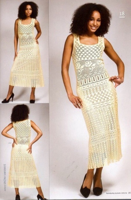 ​Платье в технике филе