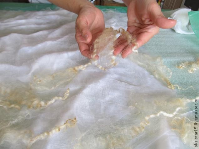 Валяние жилета в стиле "Гранж": нуно-войлок + кудри, часть 1