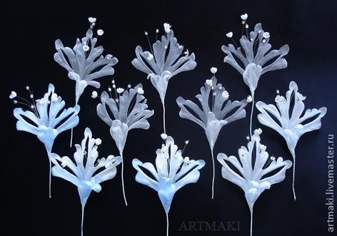 Фантазийный цветок "Из мира снежинок": часть 2