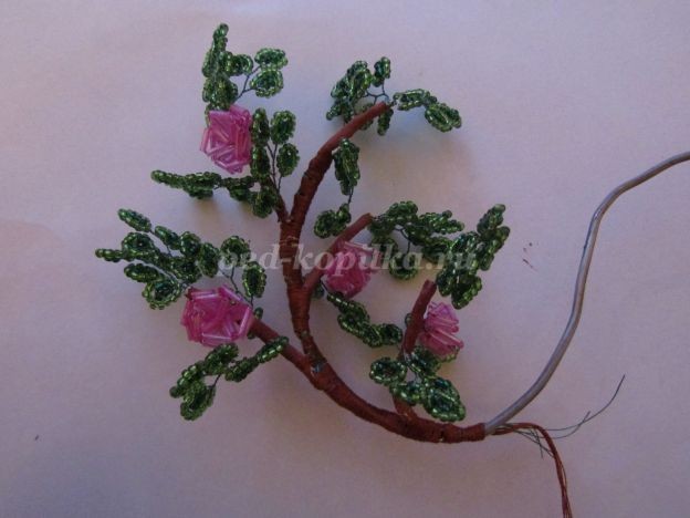 Как сделать дерево любви из бисера своими руками: мастер-класс, часть 4