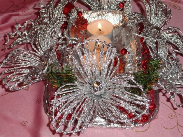 Праздничный подсвечник из фольги: часть 2