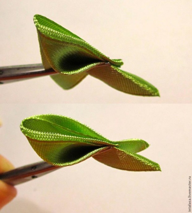 Канзаши: создаем резиночку для волос с нуля, часть 3