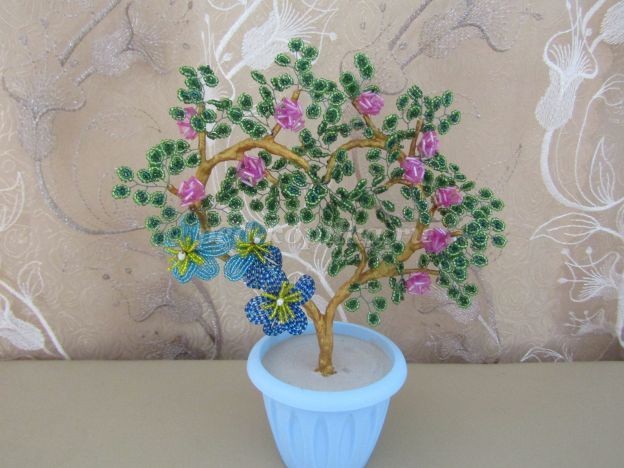 Как сделать дерево любви из бисера своими руками: мастер-класс, часть 4