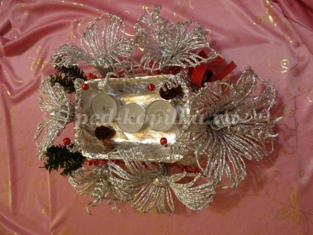 Праздничный подсвечник из фольги: часть 2