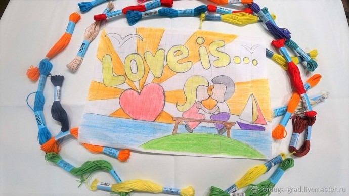 Картина в технике String Art на День всех влюбленных: часть 1