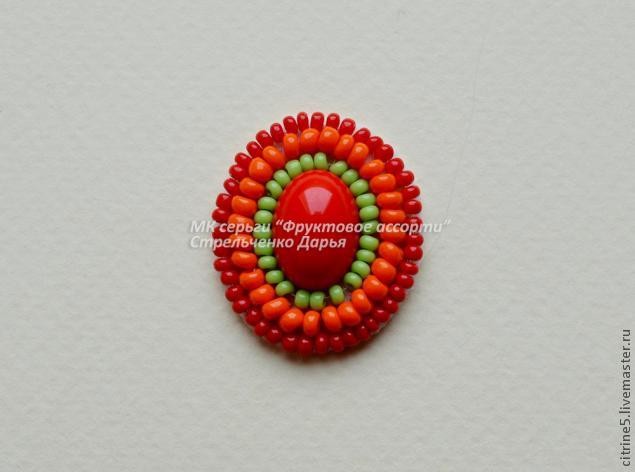 Мастер класс по вышитым серьгам "Фруктовое ассорти": часть 1