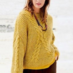 ​Пуловер оверсайз с косами