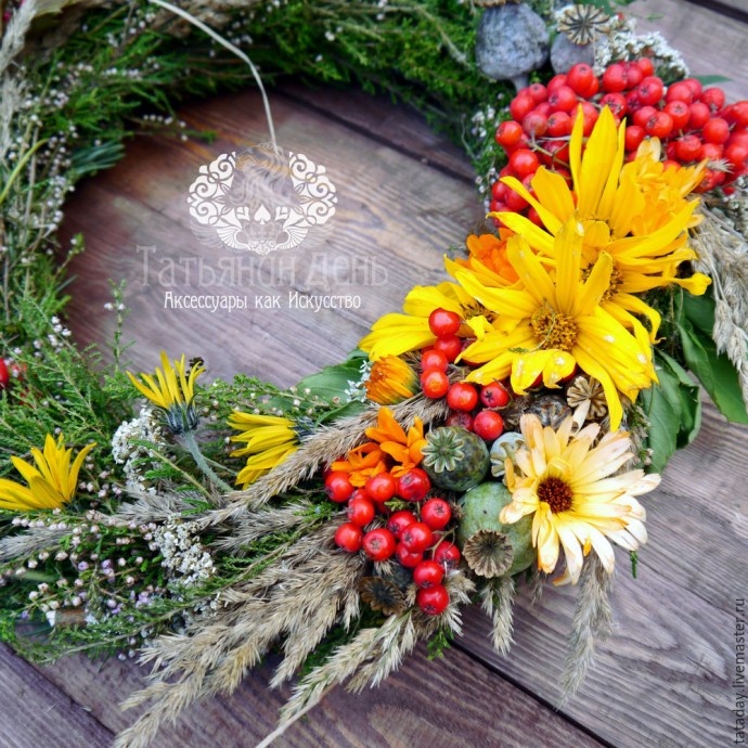 ​Создаем интерьерную композицию "Праздничный веночек": часть 3