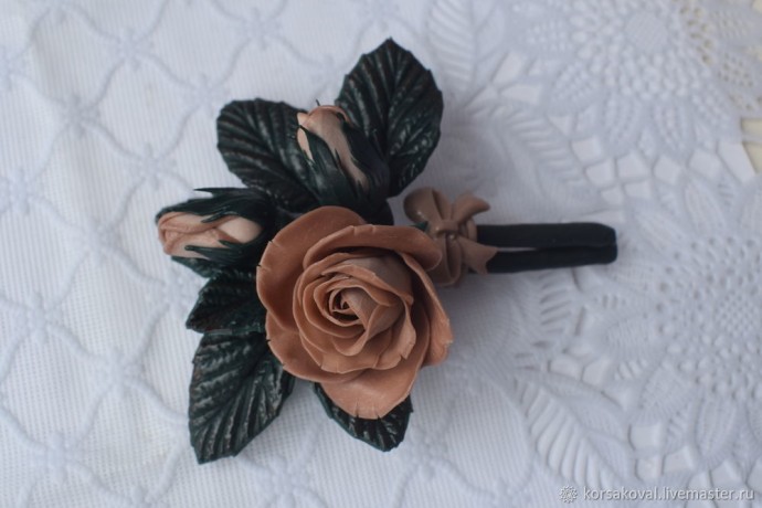 Создаем брошь "Букет двухцветных роз": часть 5