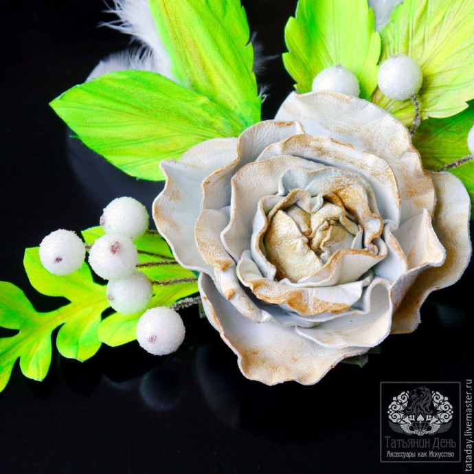 Создаем кожаную брошь-розу: часть 5