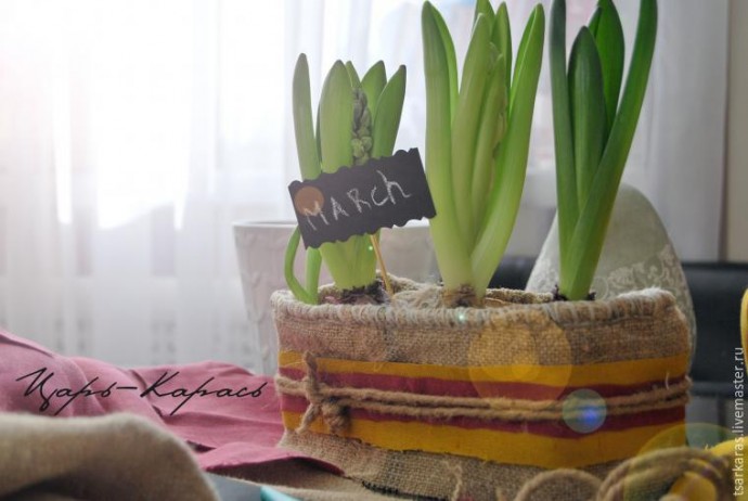 ​Кашпо в стиле рустик из старой коробки: часть 2