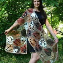 Палантин с листьями