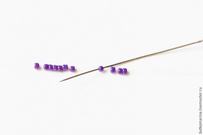 ​Плетем серьги из бисера "Полуночные цветы": часть 1