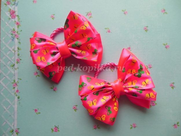 Бантики из атласной ленты: часть 3