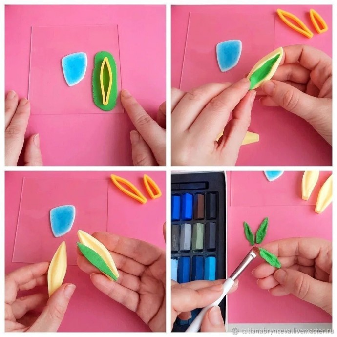 Делаем весеннюю брошь из полимерной глины