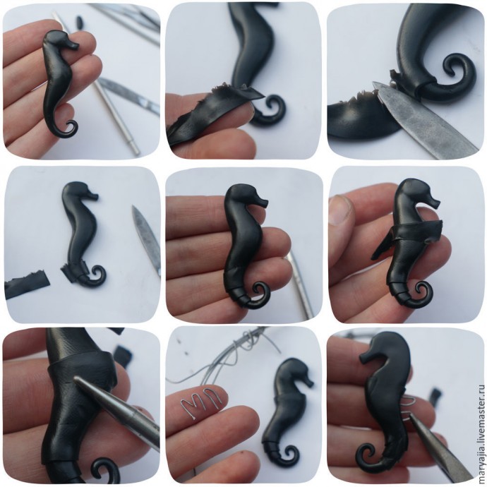 Лепим морского конька в стилистике биомеханика