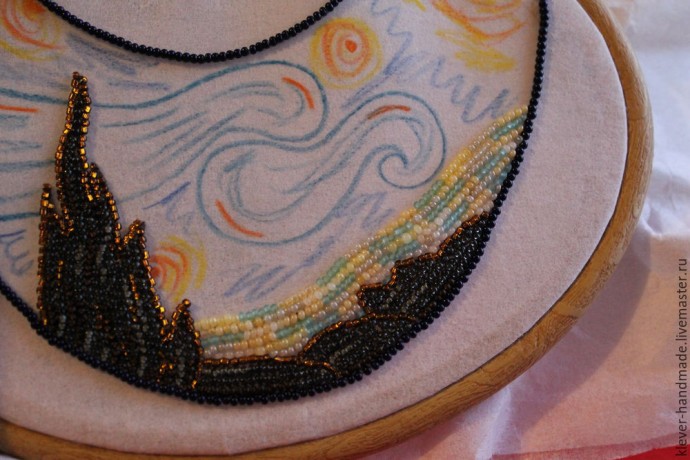 Создаем колье из бисера "Звездная Ночь": часть 2