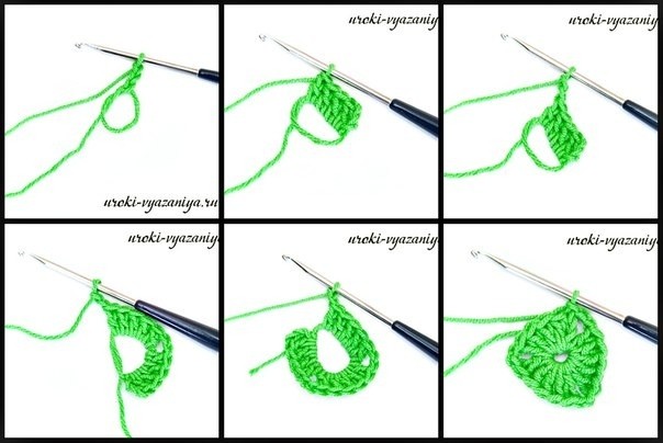 ​Треугольники крючком по кругу, схема вязания: мастер-класс