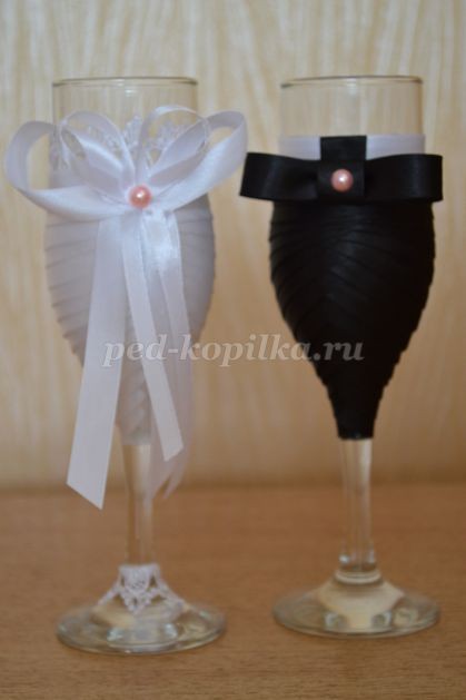 ​Украшение бутылок шампанского на свадьбу: мастер-класс, часть 3