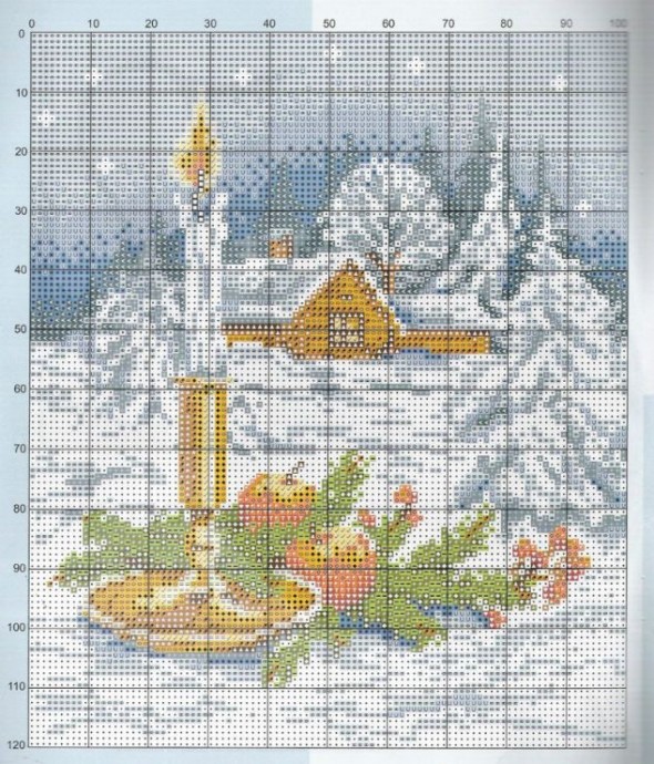 ​Вышиваем зимние картины: часть 1