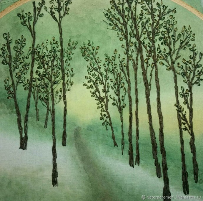 Вышивание картины "Призрачный лес"