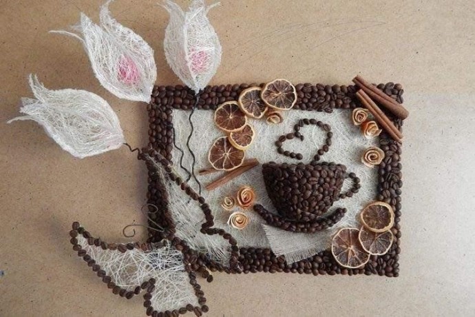 ​Панно из кофейных зерен