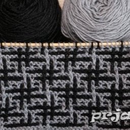 ​Узор "Хаштег" спицами: мозаичная техника вязания