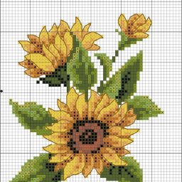 ​Вышиваем цветы подсолнухов