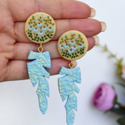 Серьги-гвоздики из полимерной глины