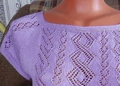 ​Летний пуловер с коротким рукавом реглан