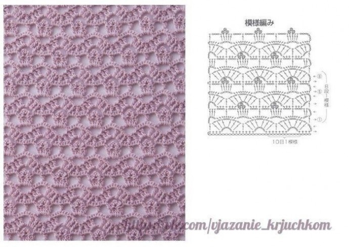 Множество интересных узоров крючком