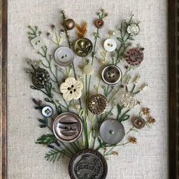 ​Панно из пуговиц и бисера