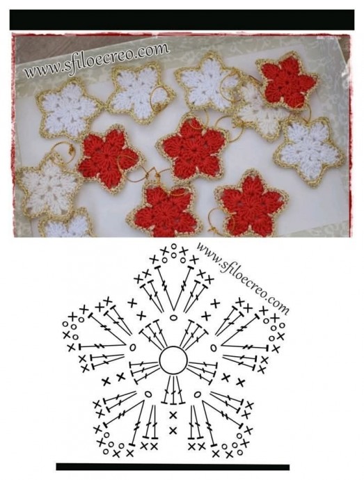 Подборка вязаных снежинок