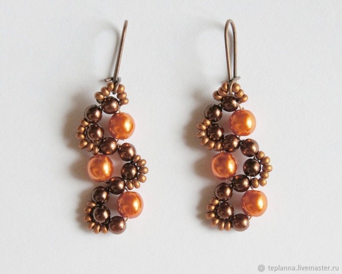Серьги "Апельсин и шоколад"